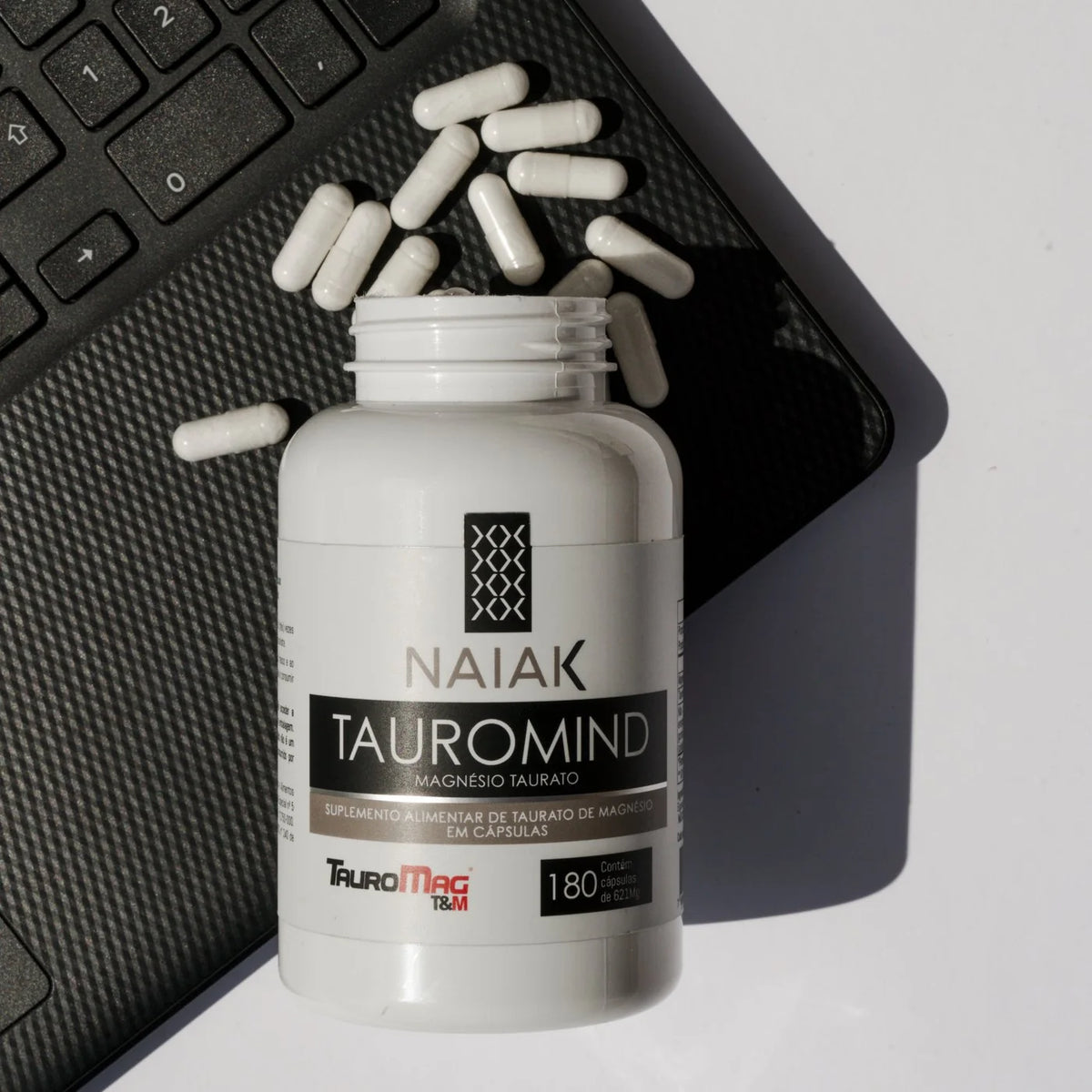 Frasco de Tauromind com cápsulas