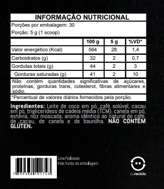 Tabela nutricional do Boost Up Coffee Naiak