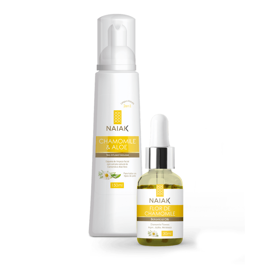 Frascos de Chamomile & Aloe 150 ml e Flor de Chamomile 30 ml Naiak