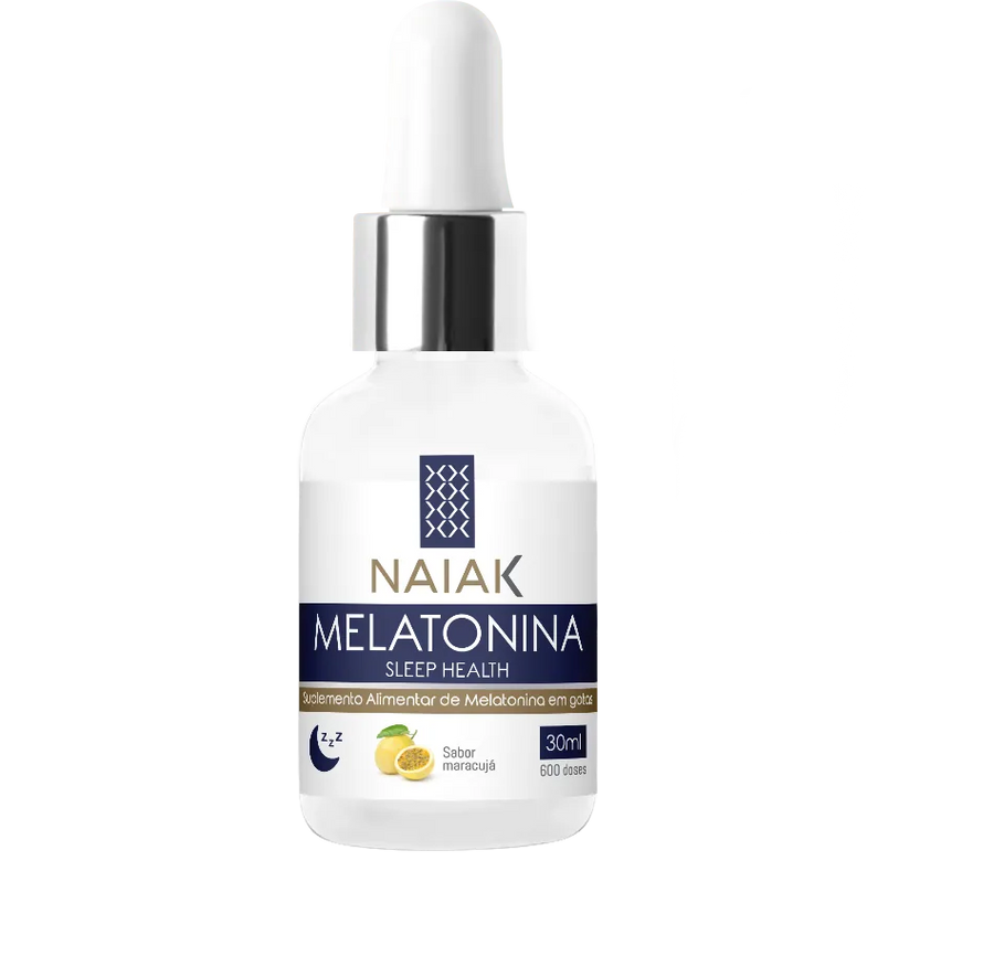 Frasco de Melatonina em gotas Naiak 30 ml, sabor maracujá